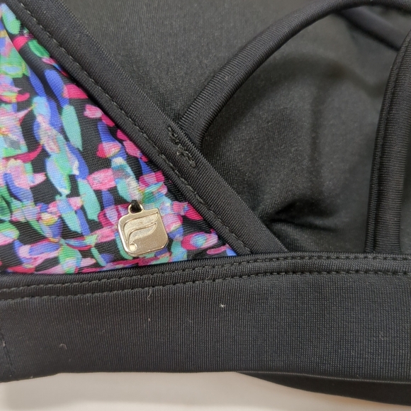 Fabletics Dash bikini top strappy back padded multi color, size S - Picture 3 of 6